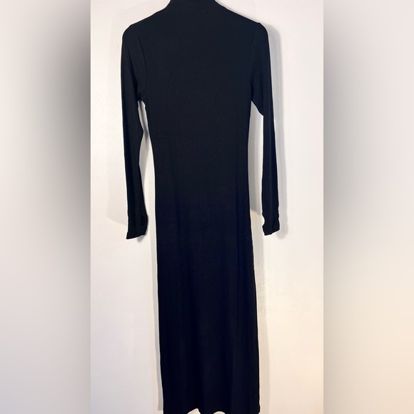 New Aligne.Co Gemma Black ribbed maxi dress circle open back form fitting - Picture 9 of 13